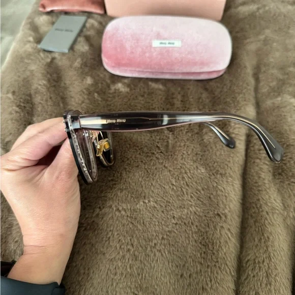 Miu Miu MU03TS Pink Purple Glitter Sunglasses - Picture 3 of 11